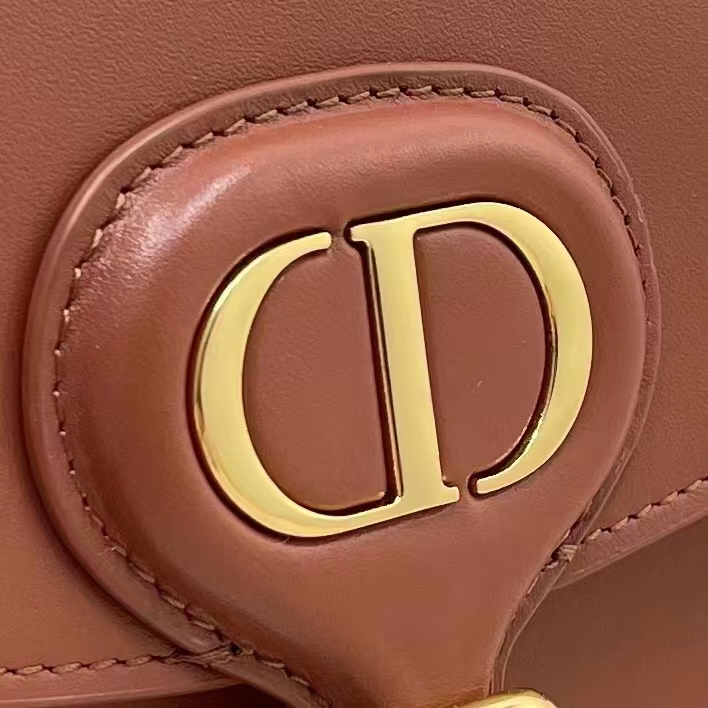 Dior Women CD Dior Bobby Frame Bag Cognac-Colored Box Calfskin