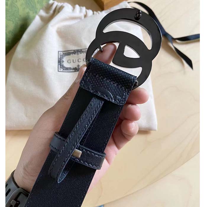 G*u*i gg unisex gg marmont embossed leather belt double g buckle 4 cm width