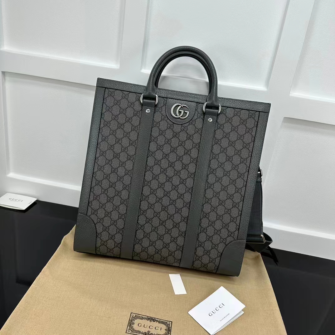 G*u*i gg unisex ophidia medium tote bag grey black gg supreme canvas