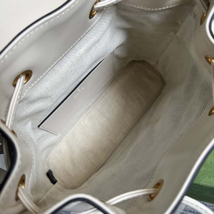 G*u*i unisex gg bamboo small backpack white leather bamboo handle