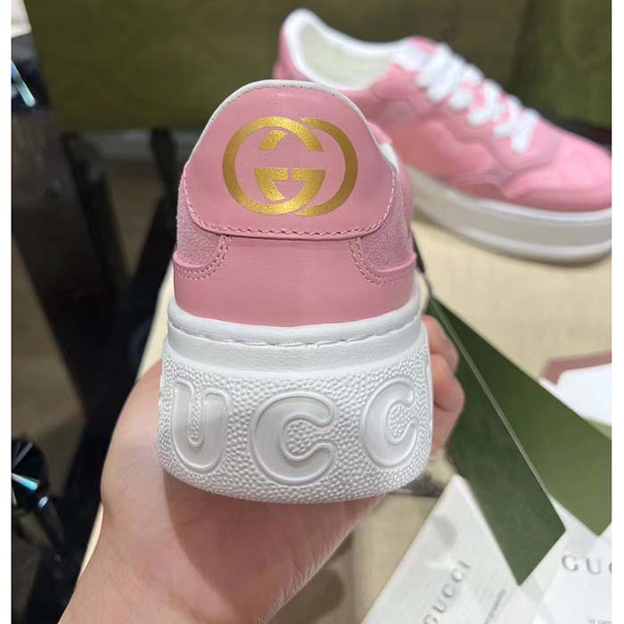 G*u*i unisex gg sneaker pink gg supreme canvas printed interlocking g 5.6 cm heel