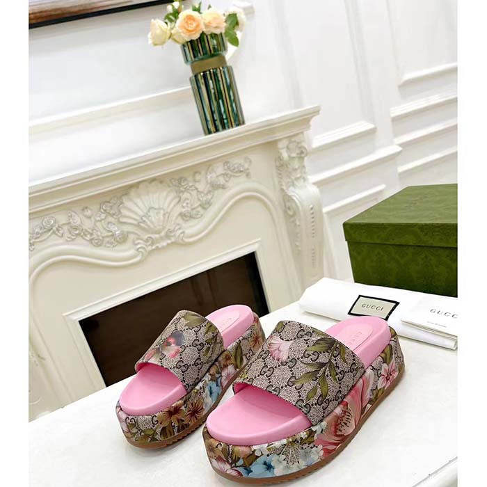 G*u*i unisex online exclusive flora sandal multicolor gg supreme flora print canvas