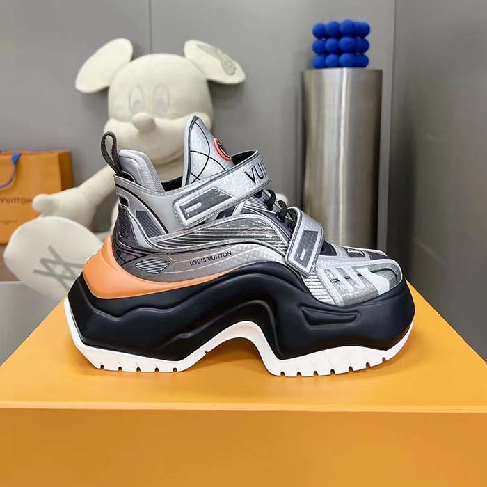 Louis Vuitton Women LV Archlight 2.0 Platform Sneaker Grey Silver 5 Cm Heel