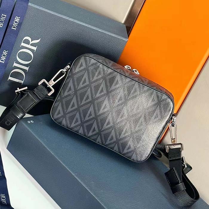 dior unisex cd safari bag with strap black cd Di*m*nd canvas