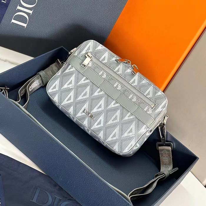 dior unisex cd safari bag with strap dior gray cd Di*m*nd canvas