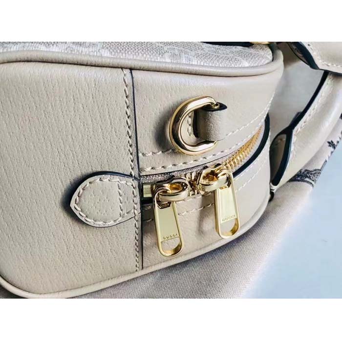 G*u*i gg unisex ophidia mini gg top handle bag beige white supreme canvas