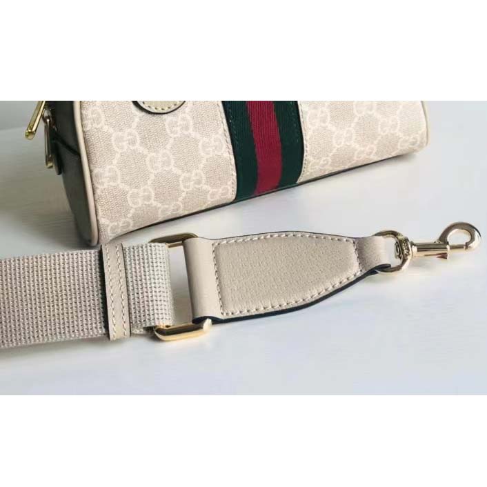 G*u*i gg unisex ophidia mini gg top handle bag beige white supreme canvas
