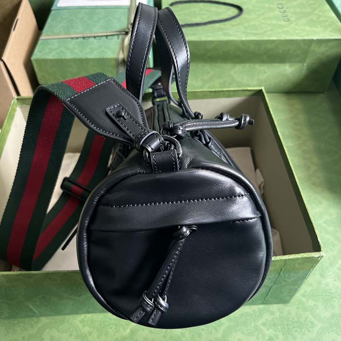 G*u*i gg unisex small duffle bag tonal double g black leather