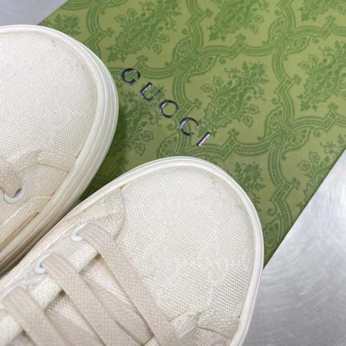 G*u*i gg women’s gg sneaker white original canvas flat 5 cm heel