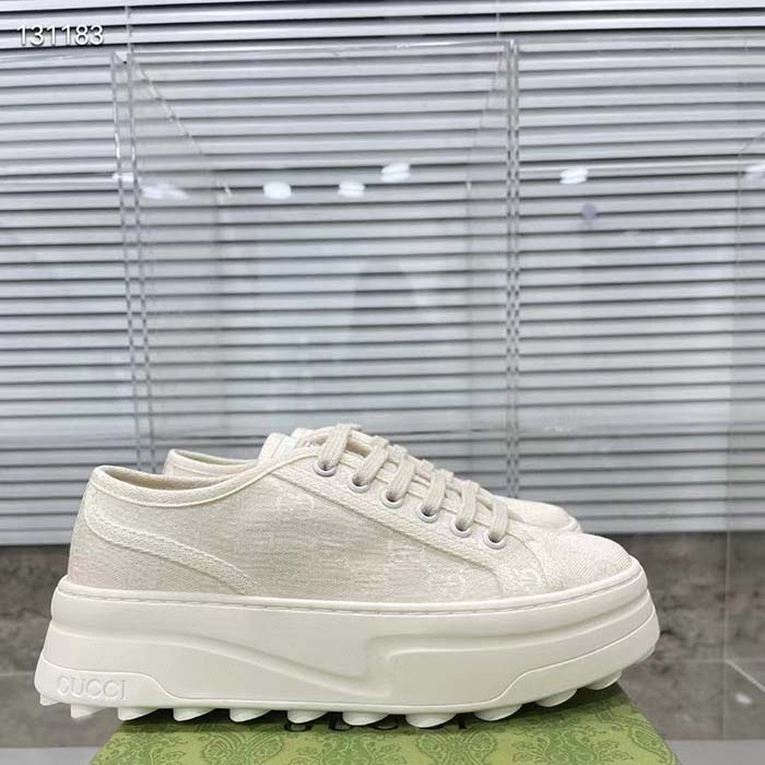G*u*i gg women’s gg sneaker white original canvas flat 5 cm heel