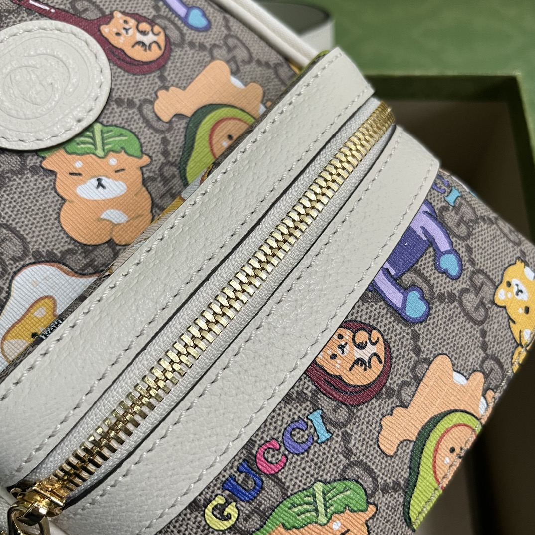 G*u*i unisex animal print multi-function bag beige ebony gg supreme canvas