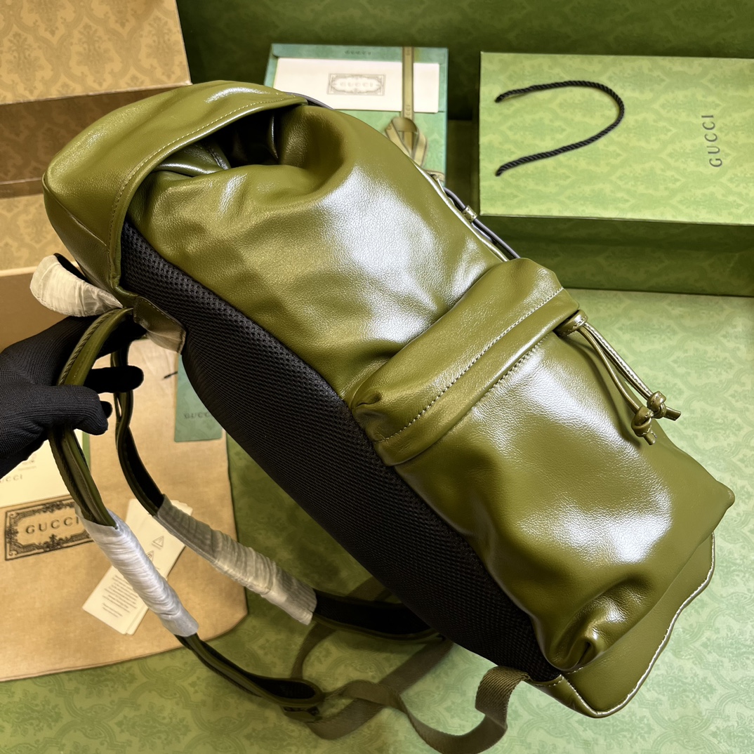G*u*i unisex gg backpack tonal double g original gg canvas forest green leather