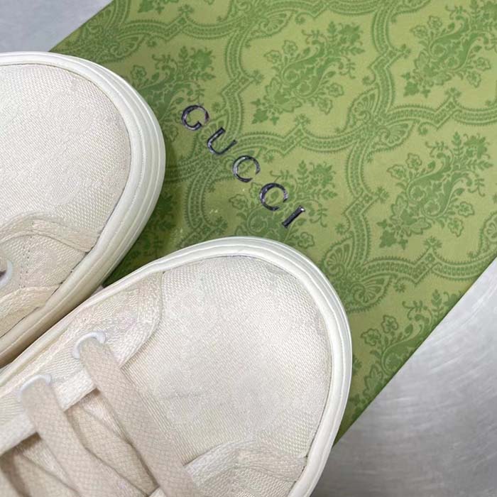 G*u*i unisex gg high top sneaker white original gg canvas flat interlocking g