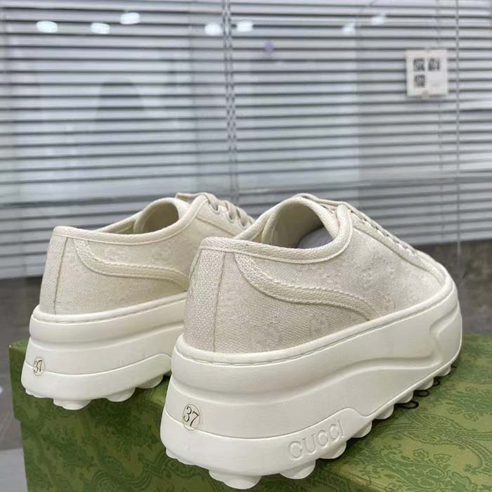 G*u*i unisex gg sneaker white original gg canvas flat interlocking g 5 cm heel