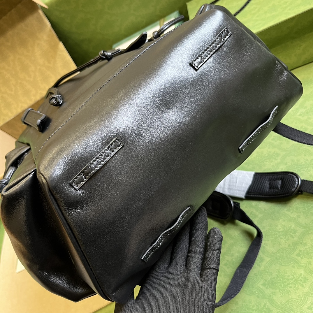 G*u*i unisex gg backpack tonal double g original gg canvas black leather