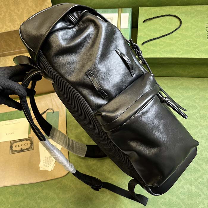 G*u*i unisex gg backpack tonal double g original gg canvas black leather