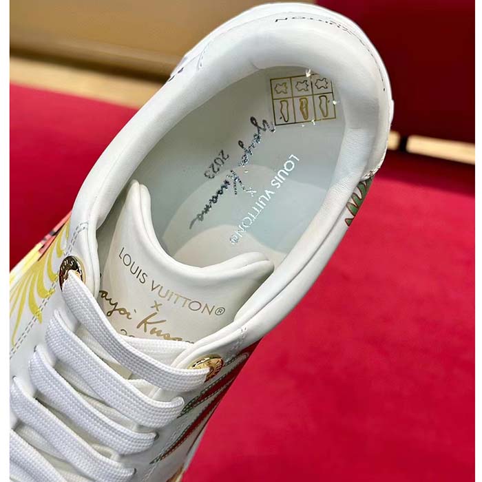 Louis Vuitton Women LV Time Out Sneaker White Printed Calf Leather Monogram Flowers