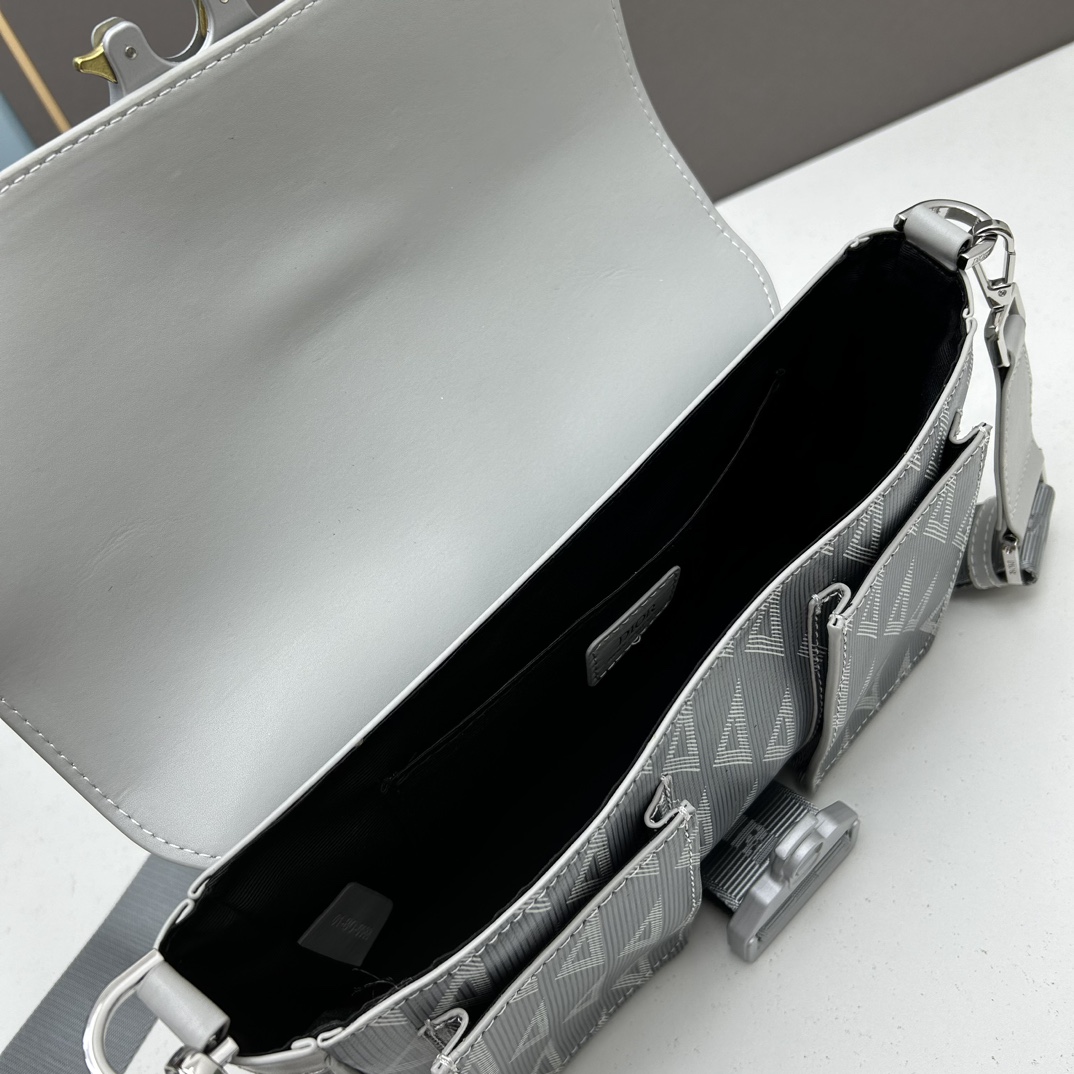 dior unisex hit the road bag strap gray cd Di*m*nd canvas smooth calfskin