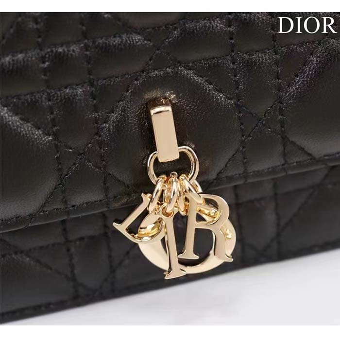 Dior Women CD Miss Dior Mini Bag Black Cannage Lambskin