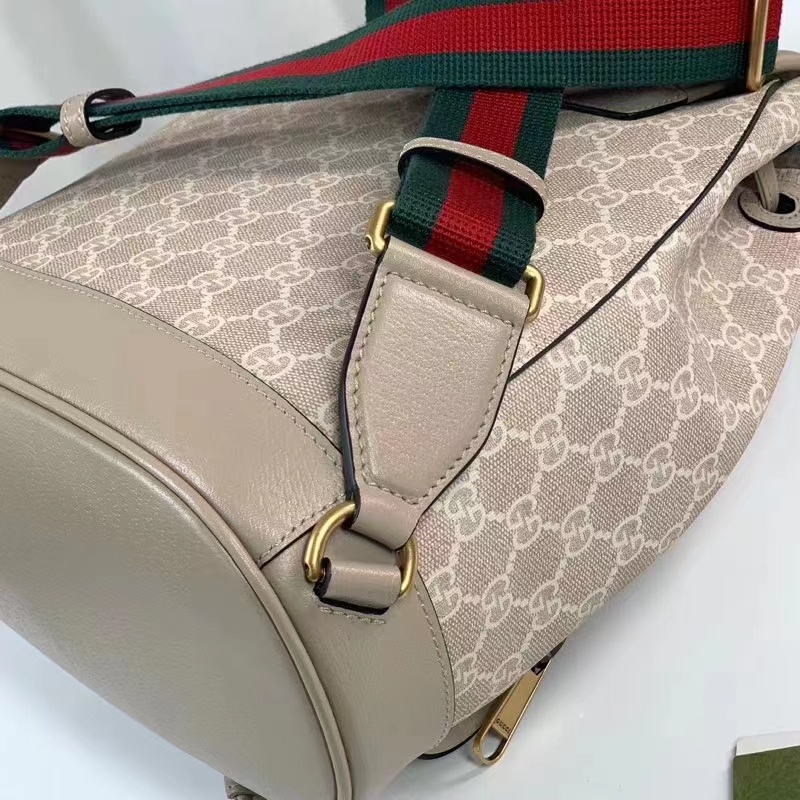 G*u*i unisex backpack interlocking g beige white gg supreme canvas