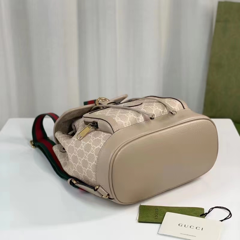 G*u*i unisex backpack interlocking g beige white gg supreme canvas