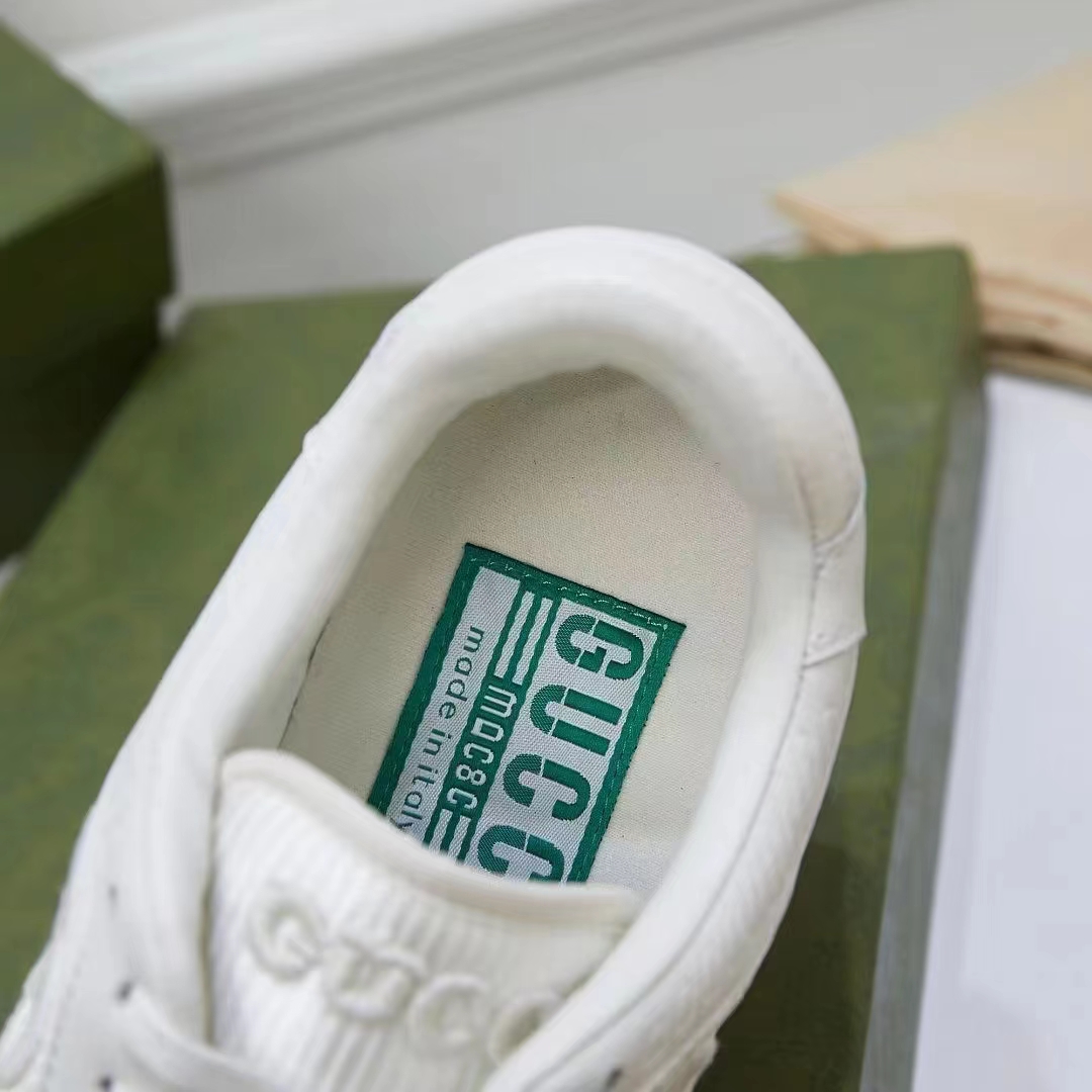 G*u*i unisex gg mac80 sneaker off white leather round toe rubber flat