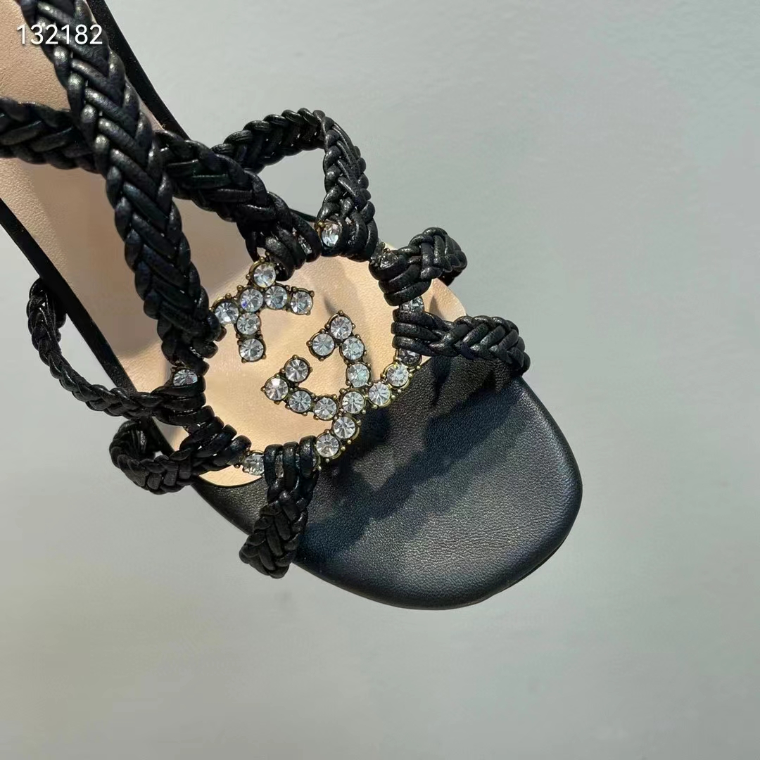 G*u*i women gg cystal interlocking g sandal high 9 cm heel