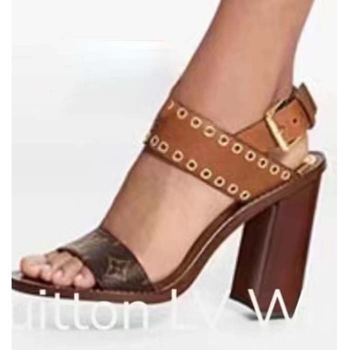 Louis Vuitton LV Women Sandal Cacao Brown Monogram Canvas Leather