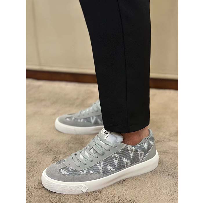 dior unisex shoes b101 sneaker gray cd Di*m*nd canvas smooth calfskin nubuck
