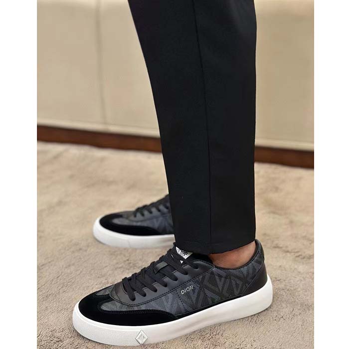 dior unisex shoes b101 sneaker navy blue cd Di*m*nd canvas smooth calfskin nubuck