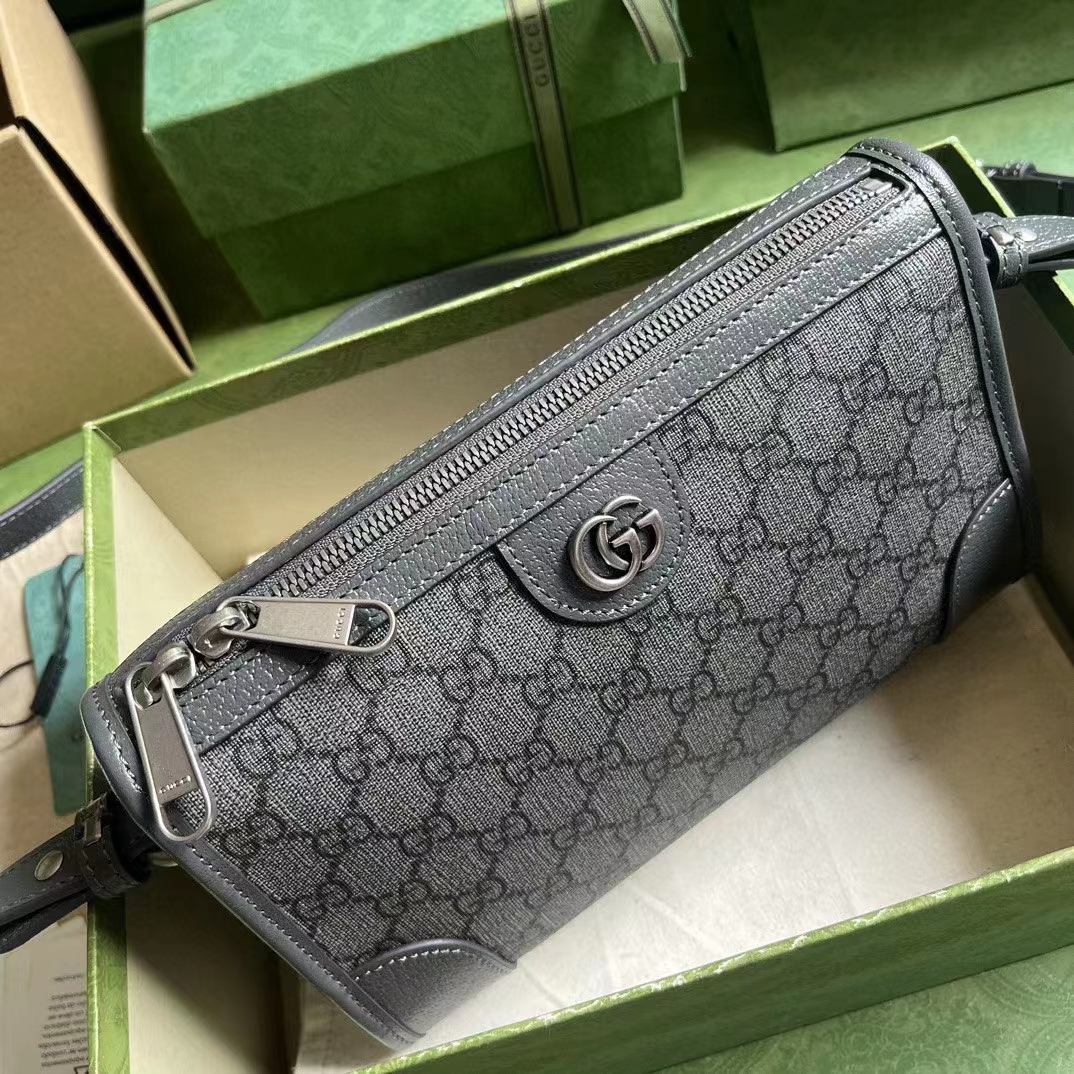 G*u*i gg unisex ophidia gg messenger bag grey black gg supreme canvas