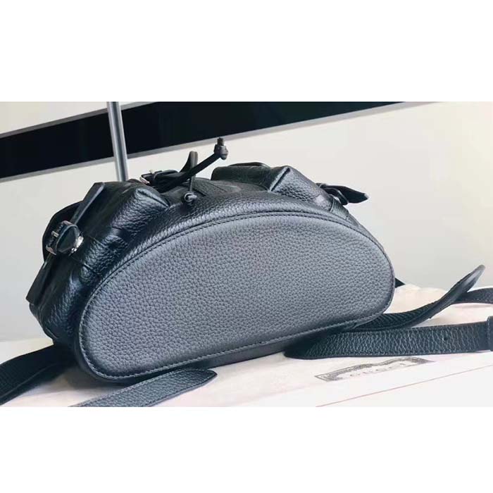 G*u*i unisex jumbo gg small backpack black leather cotton linen lining