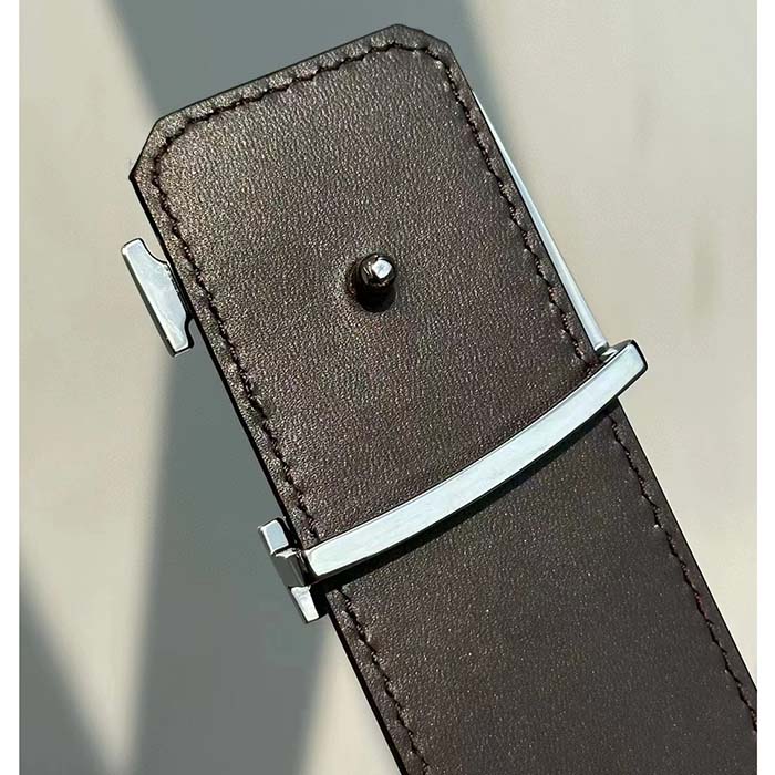 Louis Vuitton Unisex LV Initiales 40mm Reversible Belt Brown Damier Ebene Canvas