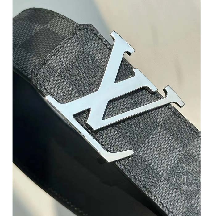 Louis Vuitton Unisex LV Initiales 40mm Reversible Belt Damier Graphite Canvas