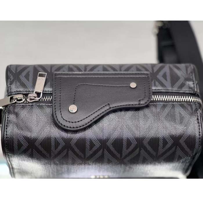 dior unisex cd lingot pouch black cd Di*m*nd canvas smooth calfskin