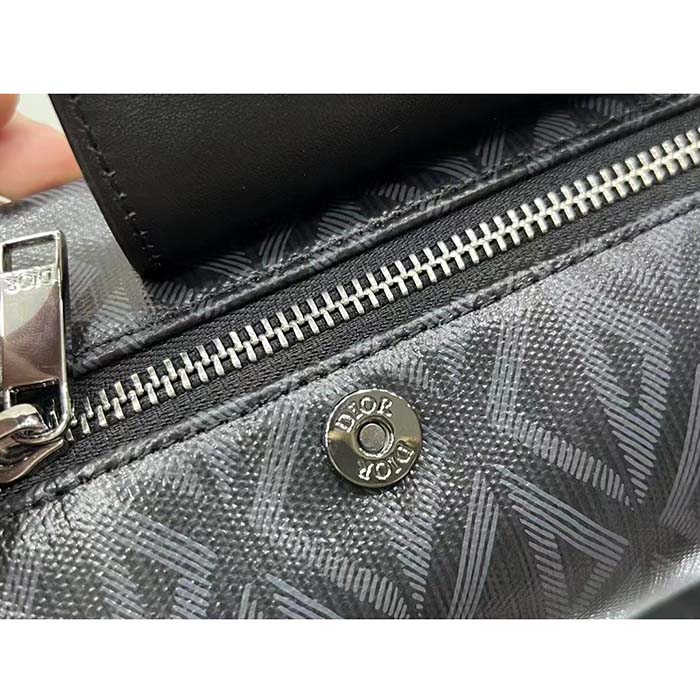 dior unisex cd lingot pouch black cd Di*m*nd canvas smooth calfskin