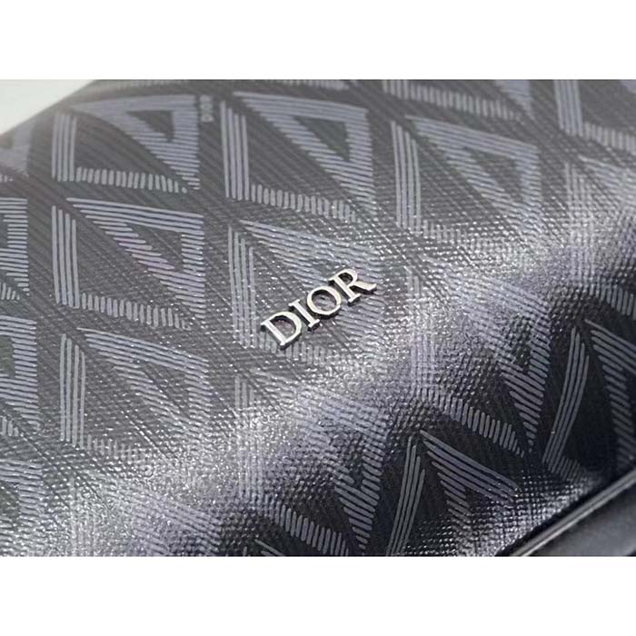 dior unisex cd lingot pouch black cd Di*m*nd canvas smooth calfskin