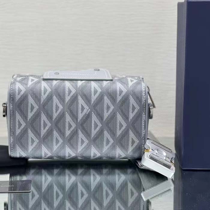 dior unisex cd lingot pouch gray cd Di*m*nd canvas smooth calfskin