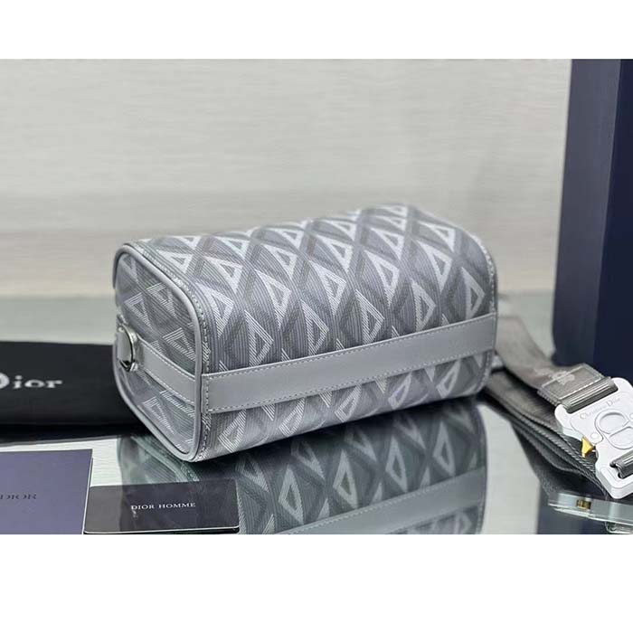 dior unisex cd lingot pouch gray cd Di*m*nd canvas smooth calfskin