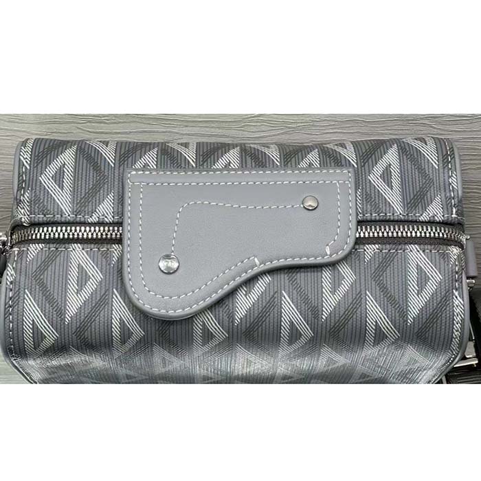 dior unisex cd lingot pouch gray cd Di*m*nd canvas smooth calfskin