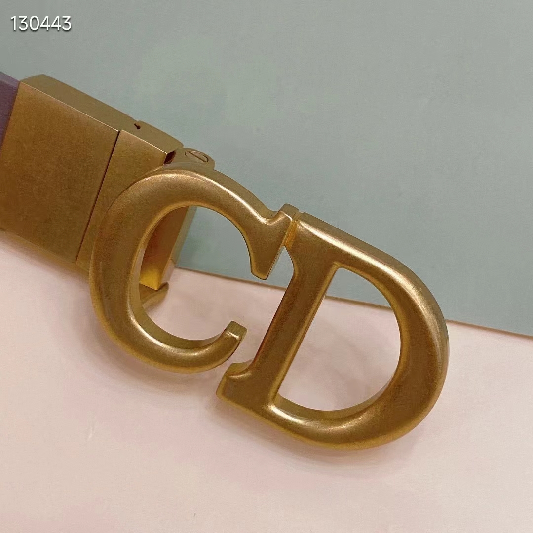 Dior Unisex CD Reversible Saddle Belt Golden Saddle Caramel Beige Smooth Calfskin