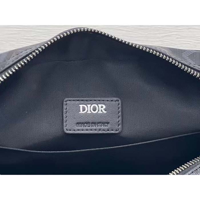 dior unisex hit the road bag messenger pouch black cd Di*m*nd canvas smooth calfskin