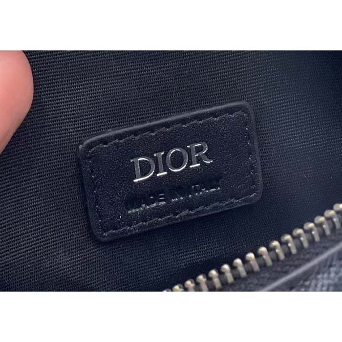 dior unisex hit the road vertical pouch black cd Di*m*nd canvas