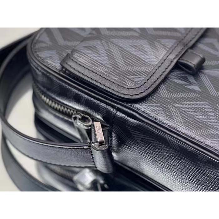 dior unisex hit the road vertical pouch black cd Di*m*nd canvas