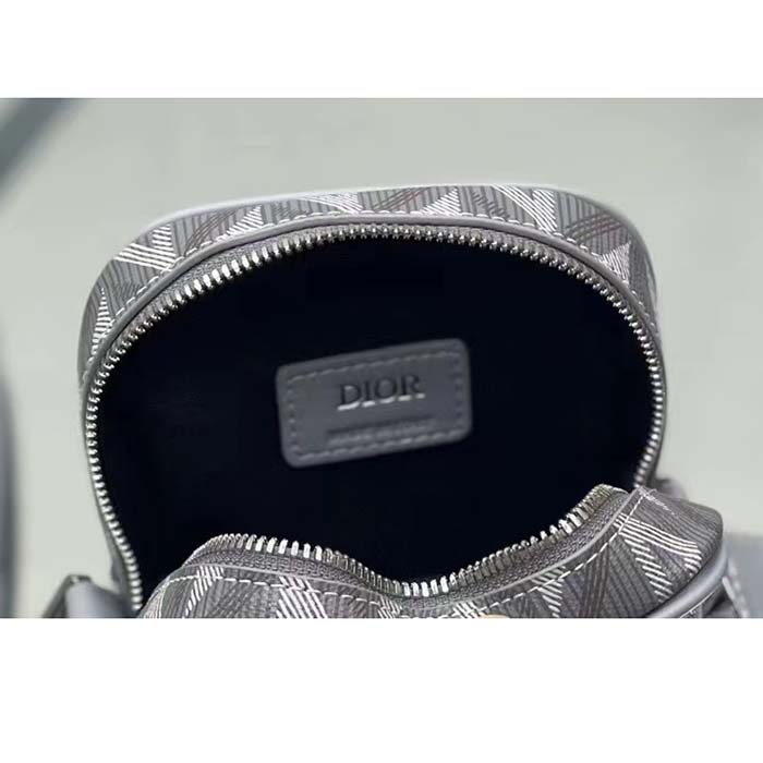 dior unisex hit the road vertical pouch dior gray cd Di*m*nd canvas