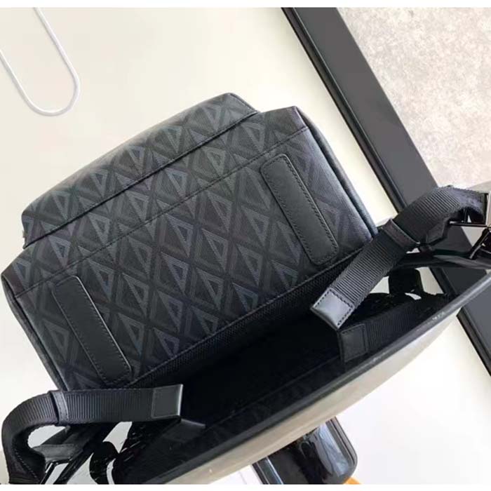 dior unisex rider backpack black cd Di*m*nd canvas smooth calfskin