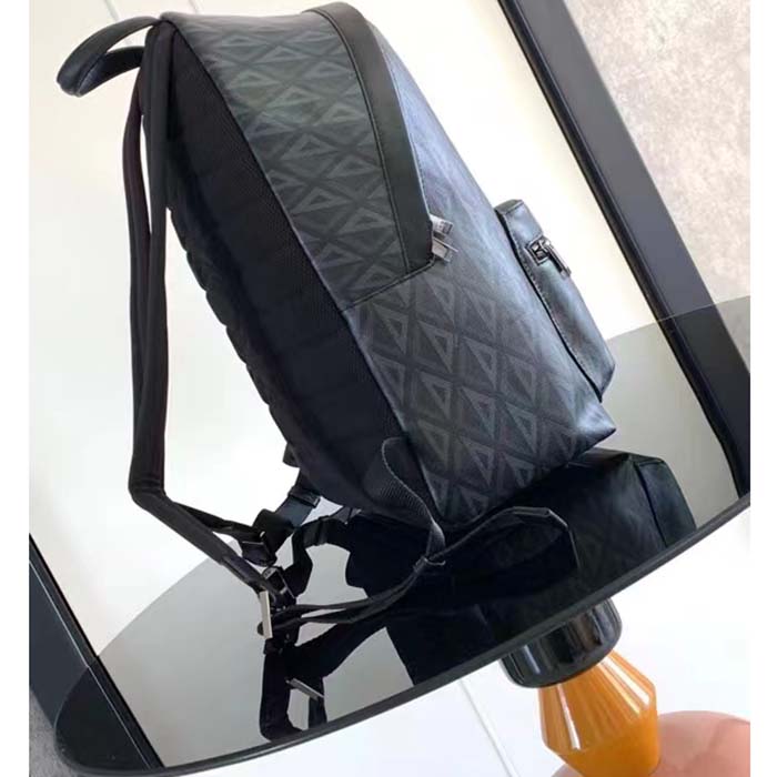 dior unisex rider backpack black cd Di*m*nd canvas smooth calfskin