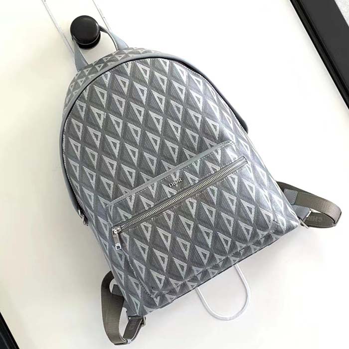 dior unisex rider backpack gray cd Di*m*nd canvas smooth calfskin