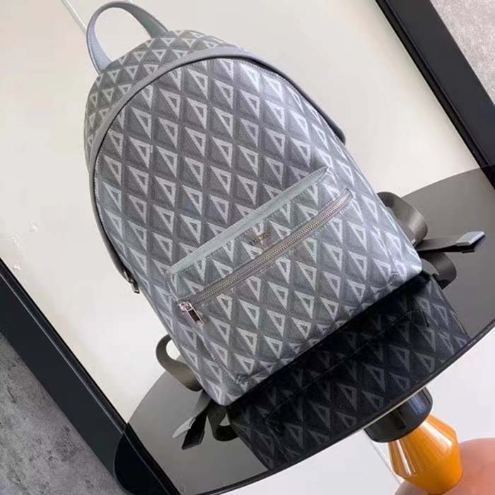 dior unisex rider backpack gray cd Di*m*nd canvas smooth calfskin