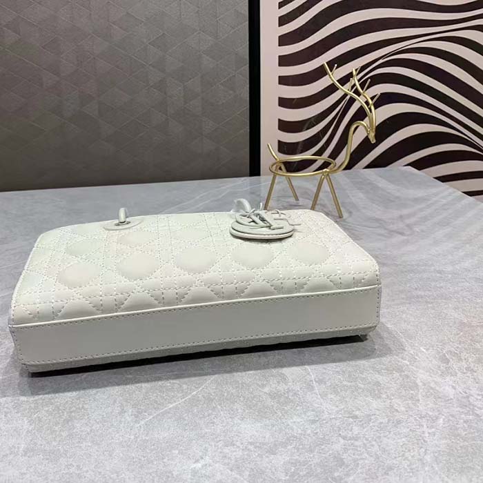 Dior Women CD Small Lady D-Joy Bag Latte Cannage Lambskin